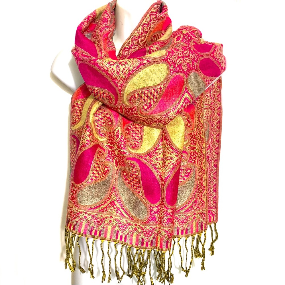 Pashmina/Scarf/Shawl With Fringe Paisley New